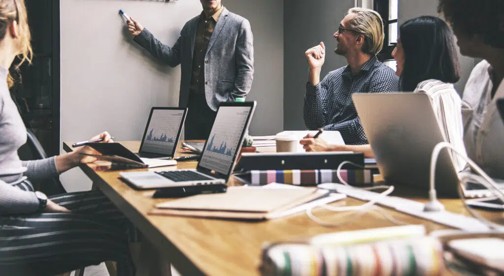 group diverse people having business meeting